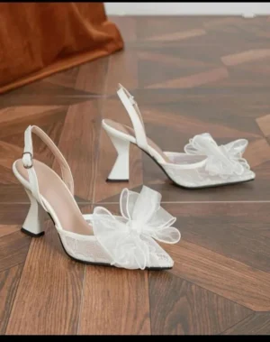 White Bridal Heels