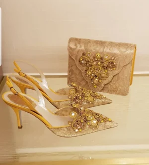 Gold Glitter Heels