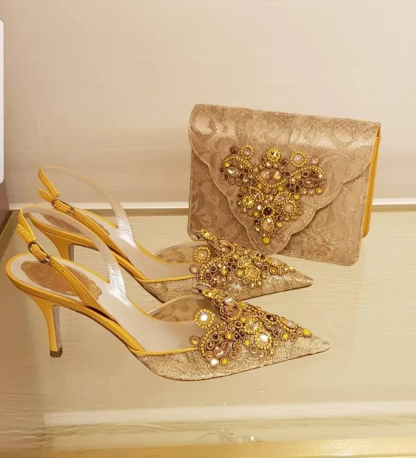 Gold Glitter Heels
